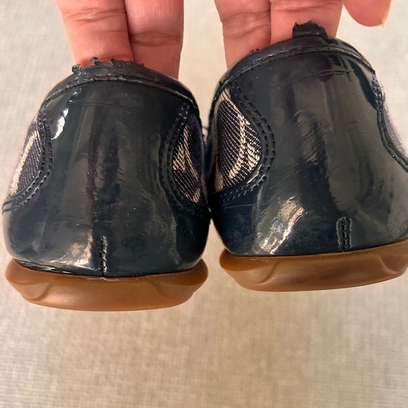 Coach Women's Canvas Leather Signature Slip-On Ballet Flats Blue Size 8 - Picture 7 of 8